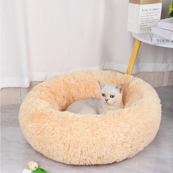 Plush Cat & Dog Nest Bed – Warm, Washable & Fluffy for Winter Comfort