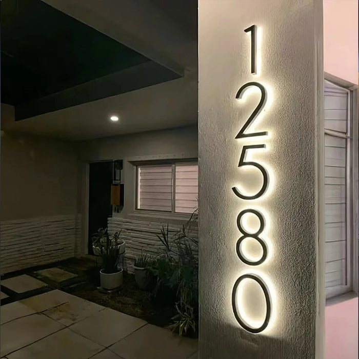 LED House Number Light – Outdoor Waterproof Illuminated Stainless Steel Address Plaque SF