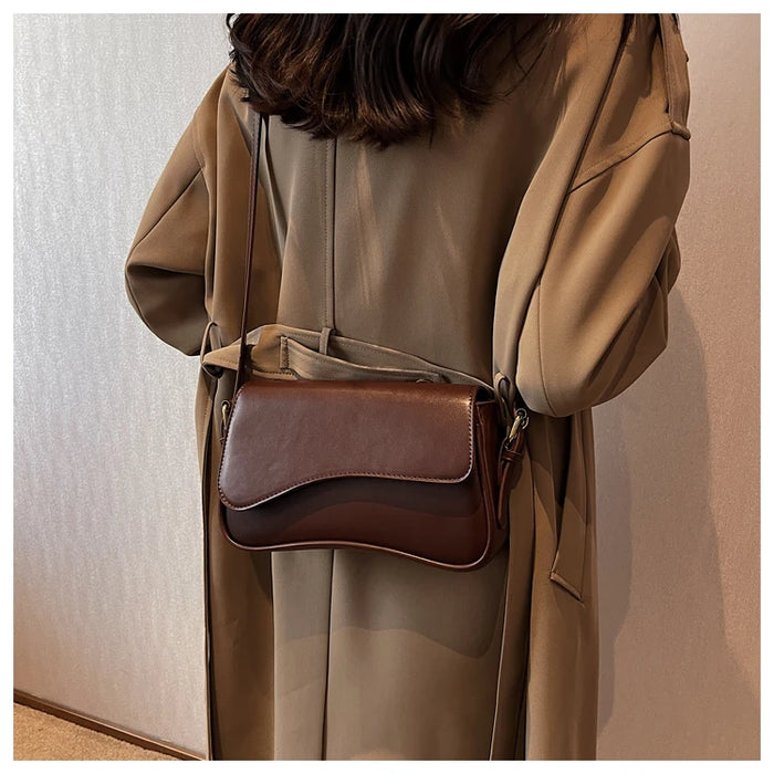 Women’s PU Saddle Bag – Stylish Hasp Closure & Interior Zipper Pocket - Samanta Factory