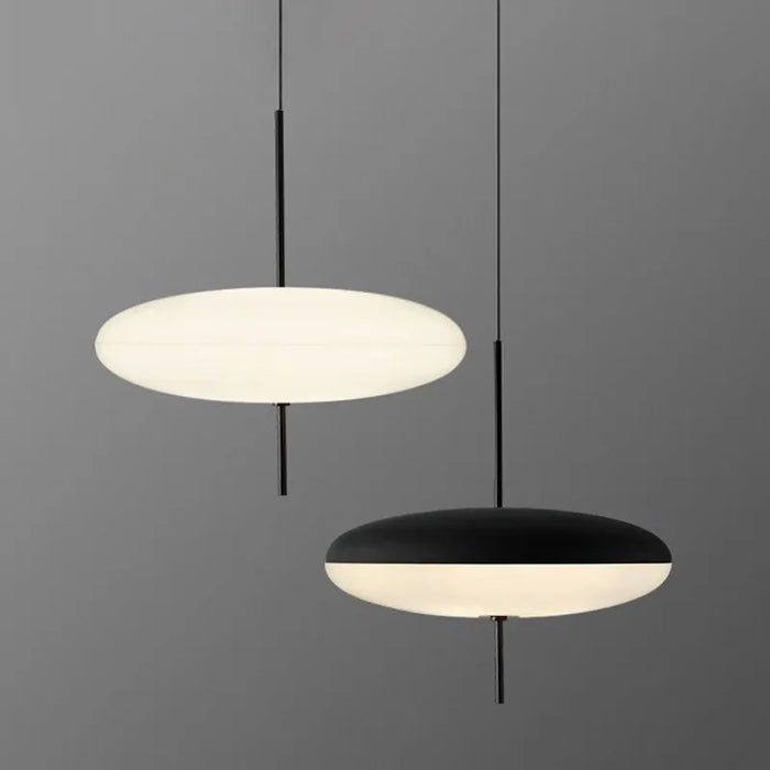 Modern Flying Saucer Pendant Light in Black or White – LED Hanging Ceiling Lamp for Living Room or Bedroom
