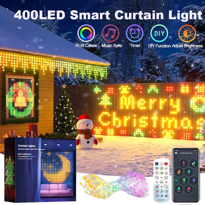 Multicolour LED Curtain Light with Remote and USB – IP65 Waterproof