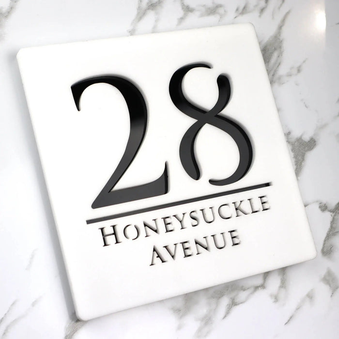 3D Floating House Sign – Custom Acrylic Address Plate SF