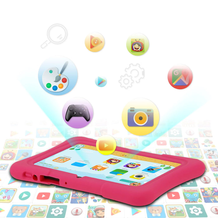 Kids Android Tablet – 7-Inch PRITOM K7 with WiFi, 32GB Storage, Parental Controls & Protective Case - Samanta Factory