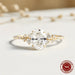 Oval D Color VVS1 Moissanite Gold-Plated Sterling Silver Ring with Zircon Side Stones