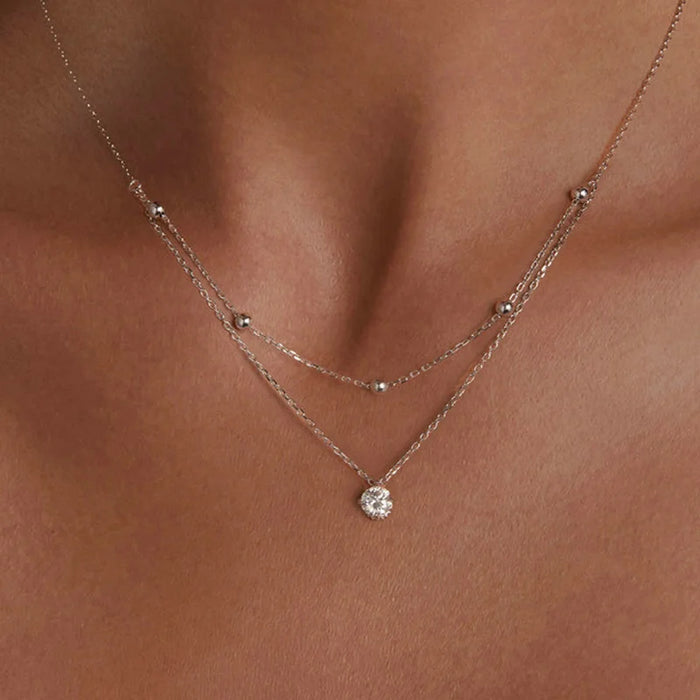 925 Sterling Silver Round Cut Moissanite Pendant