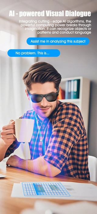 AI Smart Glasses with 6K Camera & Translation – Bluetooth Calling Music Photochromic Eyewear SF