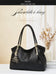 Genuine Leather Shoulder Bag – Elegant Casual Tote with Beading & Sequins for Women - Samanta Factory