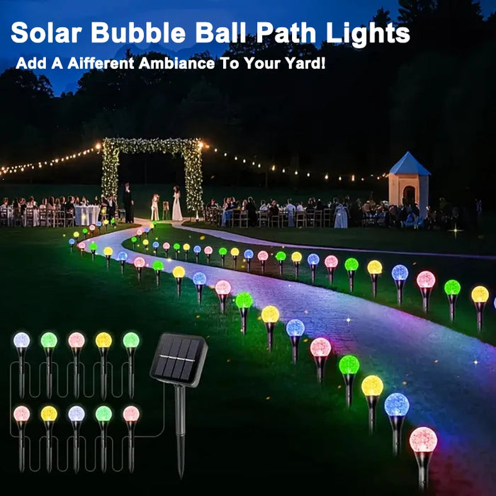 Decorative Solar-Powered LED Pathway Lights with 8 Modes and Bubble Ball Design - Samanta Factory