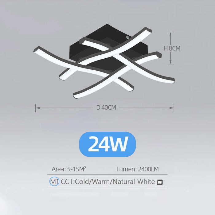 Modern LED Ceiling Light – 24W Surface-Mounted Fixture with 3-Color Modes