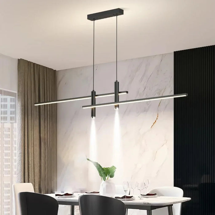 Modern LED Pendant Light – Adjustable Aluminum Chandelier with Dimmable Lighting - Samanta Factory