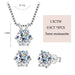 Classic Moissanite Pendant & Stud Earrings Set with Certificate SF