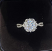 VVS1 D-color moissanite bridal ring set in 925 sterling silver with GRA certification