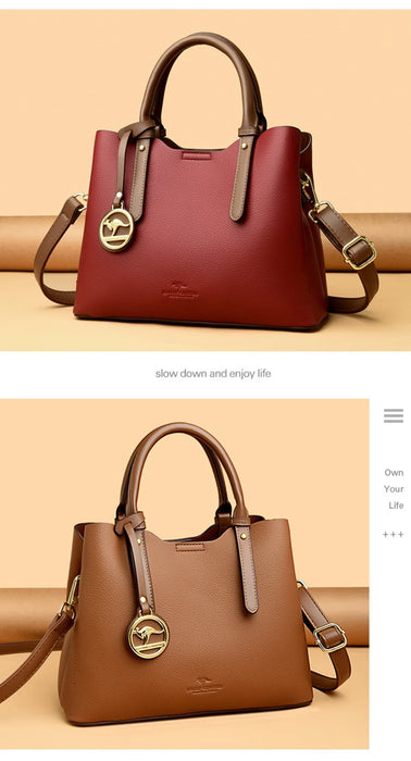 Soft PU Leather Handbag for Women – Luxury Designer Shoulder Tote - Samanta Factory