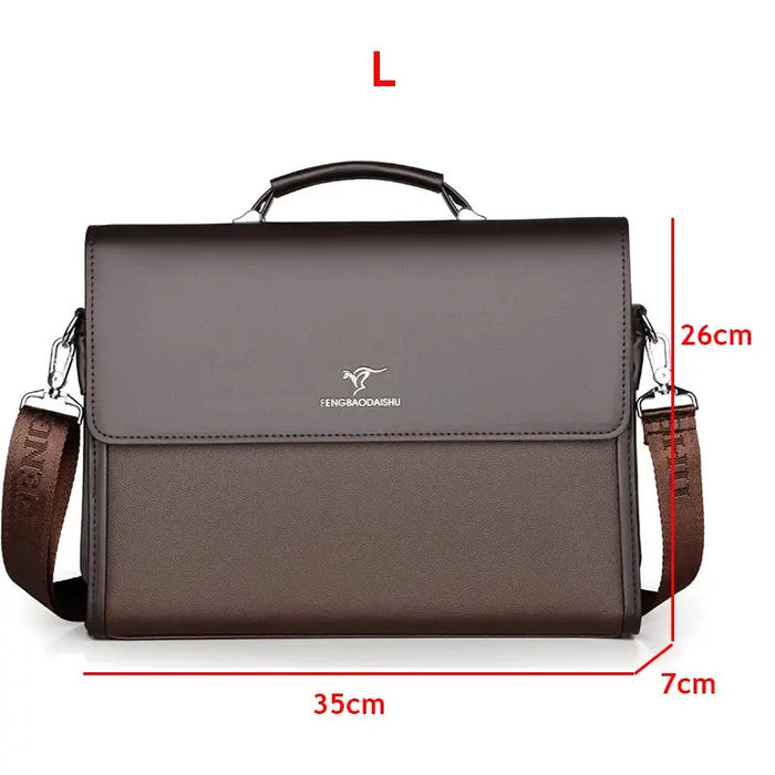 Men’s Business Briefcase – PU Leather Shoulder & Crossbody Bag SF