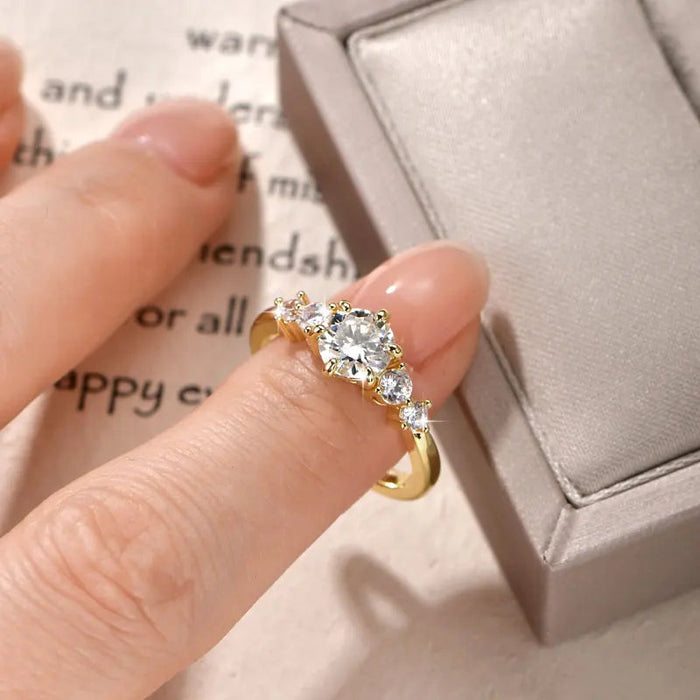 Ehhai Certified D Color VVS1 Lab Created Imitation Diamond Moissanite Ring for Women Engagement Rings Wedding Fine Jewelry Gifts SF