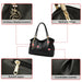Genuine Leather Shoulder Bag – Elegant Casual Tote with Beading & Sequins for Women - Samanta Factory
