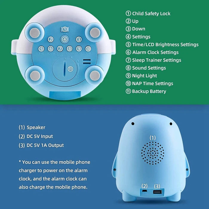 Kids Alarm Clock – Color-Changing Sleep Trainer with Night Light & Wake Indicator