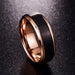 Tungsten Wedding Band – Brushed Black with Rose Gold Interior SF
