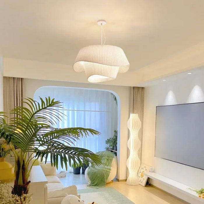 Nordic Fabric Pendant Light – Adjustable Post-Modern LED Chandelier in Multiple Colors