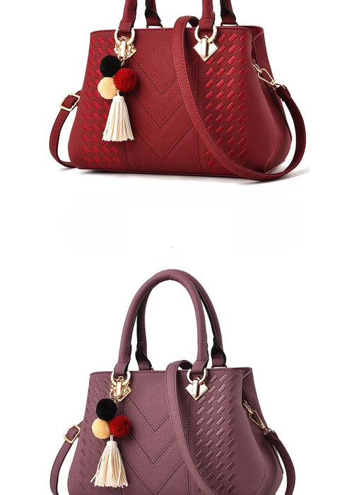 Women’s Large Capacity Boston Handbag – PU Leather Shoulder & Crossbody Tote Bag SF