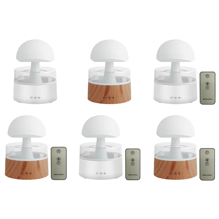 Mushroom Rain Cloud Humidifier – 7-Color LED & Aromatherapy Diffuser for Relaxation & Skin Hydration - Samanta Factory
