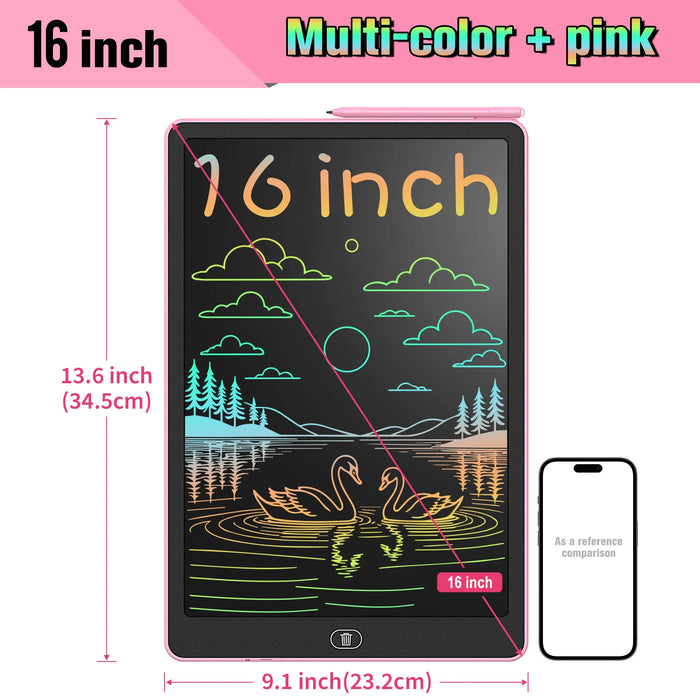 16-Inch LCD Writing Tablet – Colorful Screen with One-Tap Erase & Lock Function