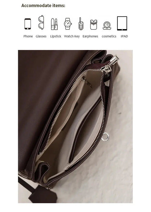 Leather Shoulder Bag - Soft Casual Tote SF