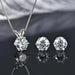 Classic Moissanite Pendant & Stud Earrings Set with Certificate SF
