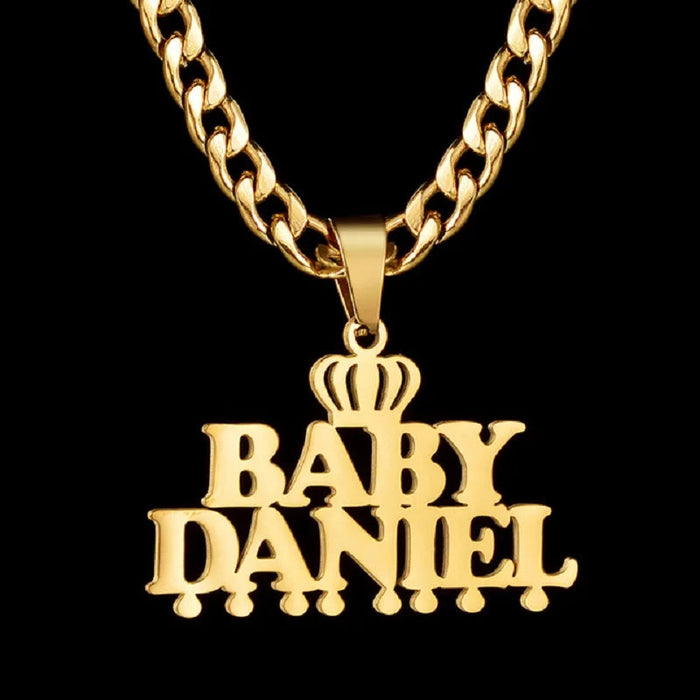 Custom Name Crown Necklace- Trendy Crown Name Necklace in Gold, Silver & Rose Gold SF
