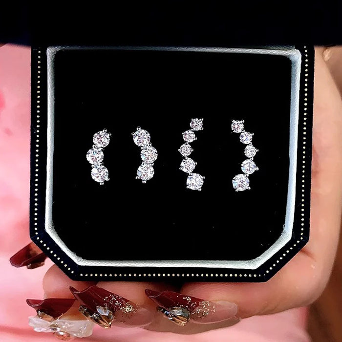 Premium 925 Sterling Silver Earrings With Excellent-Cut Moissanite Stones