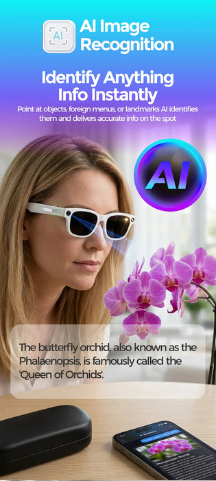 AI Smart Glasses with 4K Camera & Translation – Bluetooth Calling Music Sunglasses SF