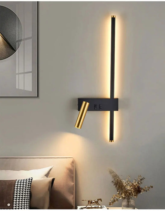 Nordic Modern LED Wall Lamp – Black & White Minimalist Design for Living Room & Bedroom - Samanta Factory