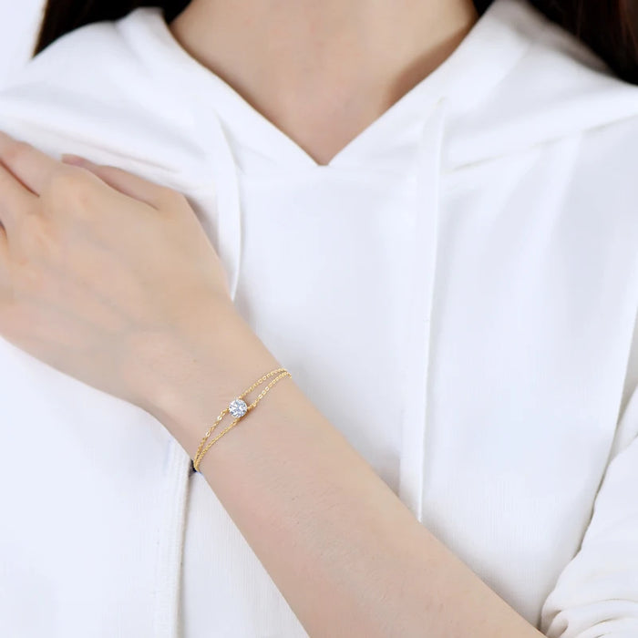 925 Sterling Silver Moissanite Bracelet – 1ct D-Color VVS1