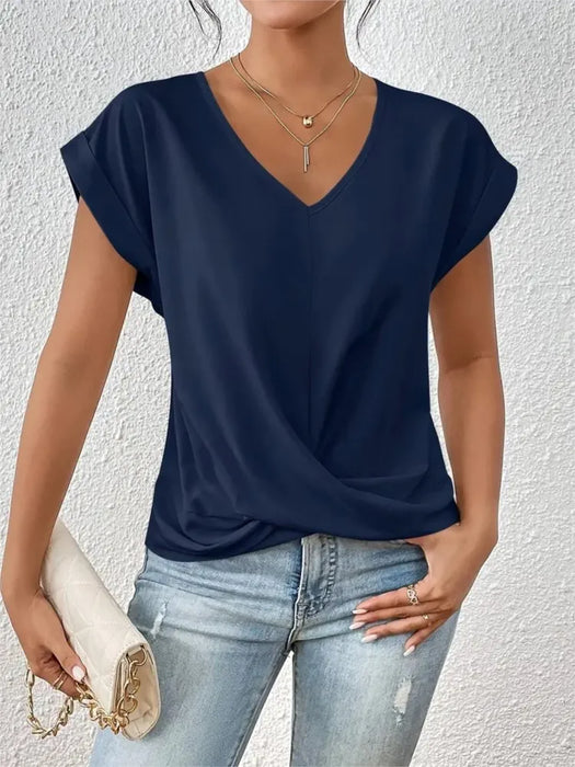 V-Neck Blouse - Casual Elegance for Office & Summer Days - Samanta Factory