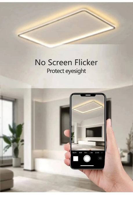 Modern Ultra-Thin LED Ceiling Light – Remote Control, Dimmable, Energy-Saving Lighting Fixture - Samanta Factory
