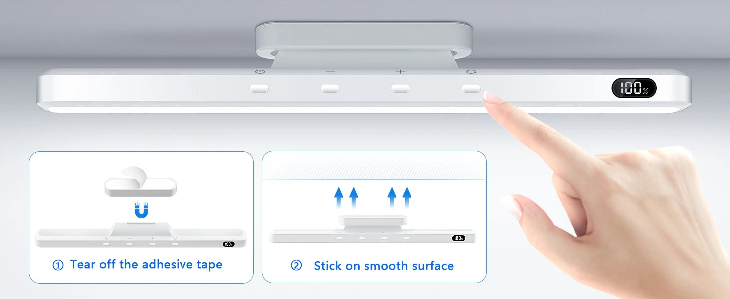 Rechargeable LED Night Light Bar – 3 Color Modes, Touch & Remote Control, Magnetic USB Desk Lamp - Samanta Factory