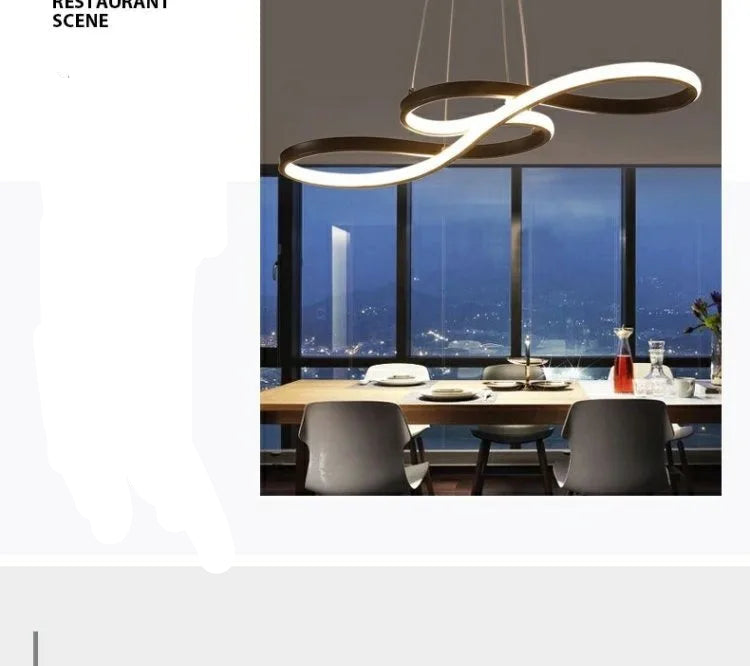 Modern LED Pendant Light – Iron Finish with Remote Dimming - Samanta Factory