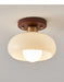 Modern LED Ceiling Light – Wooden & Glass Fixture for Home Lighting - Samanta Factory