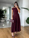 Maxi Dress – Pleated Patchwork Elegance - Samanta Factory