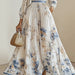Boho Maxi Dress – Elegant Floral Print & Deep V-Neck - Samanta Factory
