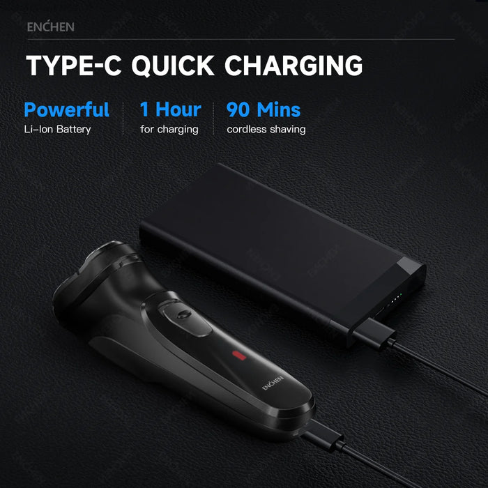 Electric Shaver for Men – 3D Floating Heads with Auto-Grinding Blades & Smart ESM System