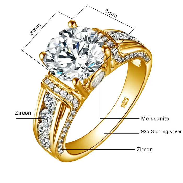 2ct Moissanite Ring – D Color VVS1 with Blue Sapphire Accent SF