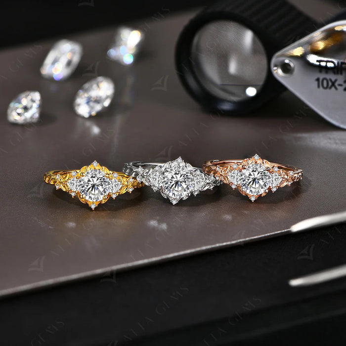 Moissanite Diamond Ring – 1CT D VVS1 Round Cut SF