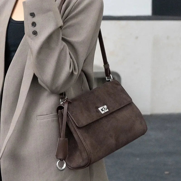 Leather Shoulder Bag - Soft Casual Tote SF