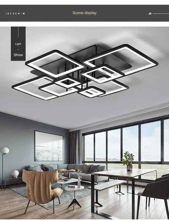 LED Ceiling Light – Modern Geometric Design with Remote Dimming - Samanta Factory