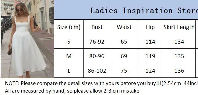 A-line Strap Long Dress – Square Neck & Backless Design