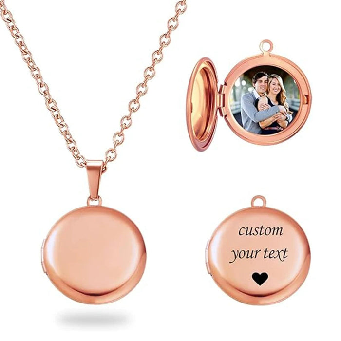 Custom Photo Locket Necklace – Personalized Heart Pendant for Men/ Women SF