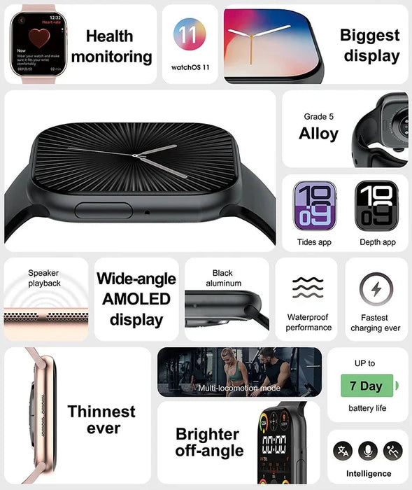 GPS Smart Watch with Health Tracking – AMOLED Display with Bluetooth Calling SF