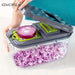 13-in-1 Vegetable Chopper with Blades, Storage Box, and Draining Basket

