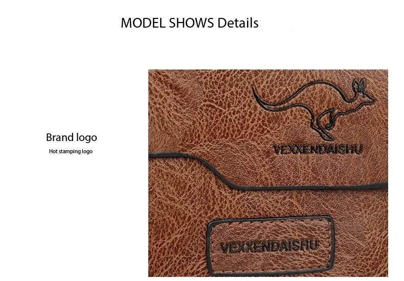 Men’s Business Satchel Bag – Slim PU Leather Shoulder Bag SF